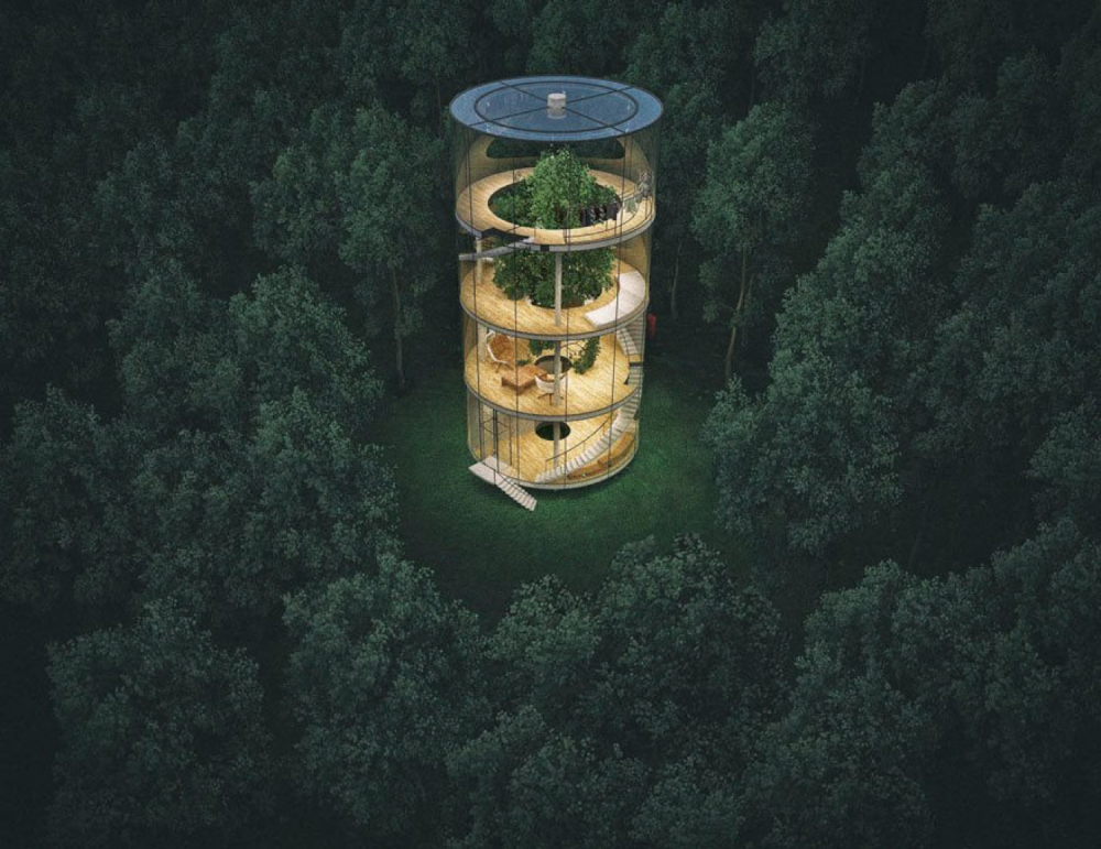 Instead Of Cutting This Tree Down, Why Not Build A Tubular Glass House Round It Instead Of Cutting This Tree Down, Why Not Build A Tubular Glass House Round It