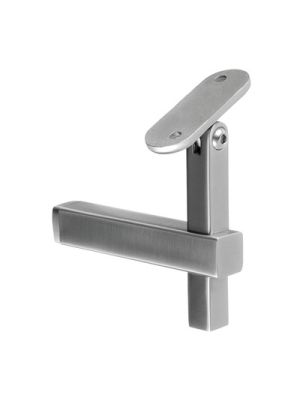Square Adjustable Handrail Bracket - Flat Fix to Flat Mount - Grade 304