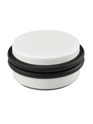 Adhesive Double O-Ring Wooden Door Stop - White | F2063