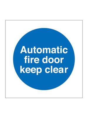 Automatic fire door keep clear – Rigid PVC