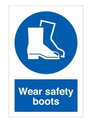 Jactone- Wear safety boots sign – Rigid PVC