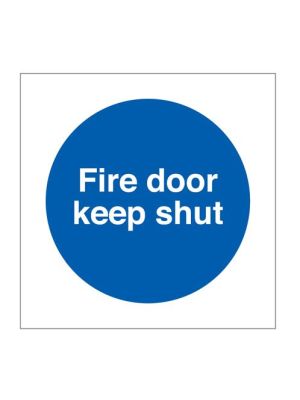 Fire Door Keep Shut - Rigid PVC 100 x 100mm