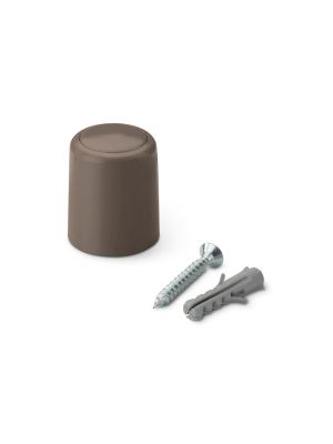 Floor or Wall Door Stop with Screws - Brown (Pack of 2) | F2091