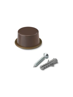 Door Stop with PVC Shock Absorber & Screws - Brown | F2152