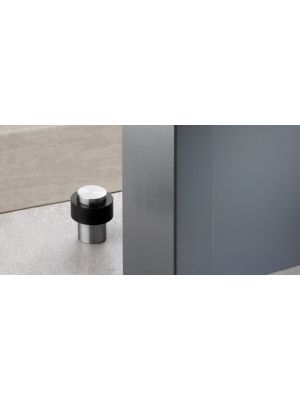 Stainless steel door stop with rubber shock absorber