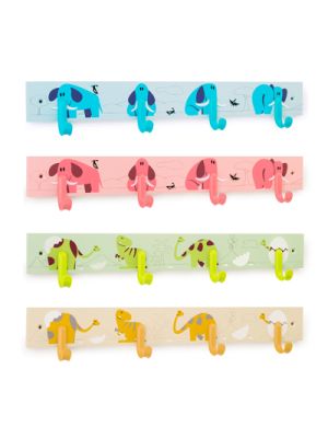 Childrens Wooden Wall Hanger with 4 Hooks | F2124C