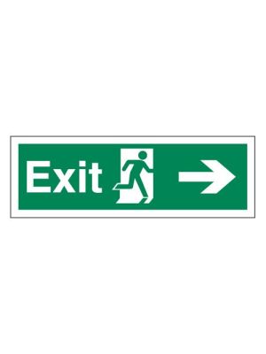 Fire Exit Arrow Right - 150 x 450mm - Self Adhesive Vinyl