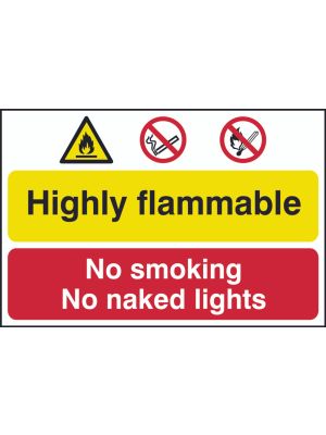 Jatone- Highly flammable/No smoking Sign - Rigid PVC