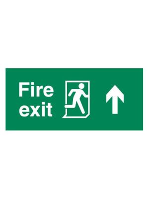 Fire Exit Arrow Up -150 x 450mm - - Self Adhesive Vinyl