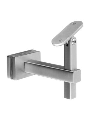 Square Adjustable Handrail Bracket - Glass Fit to Flat Mount