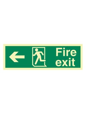 Fire exit sign running arrow left – Photoluminescent