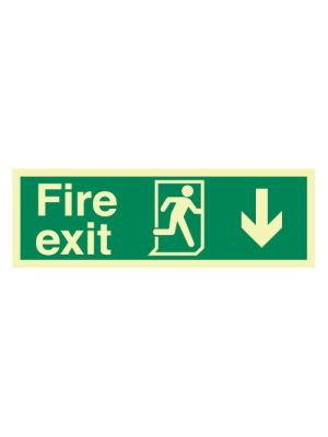 Jactone Fire exit running man arrow down – Photoluminescent