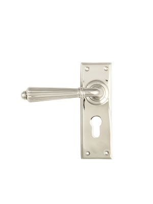 Polished Nickel Hinton Lever Euro Lock Set - 45325 | From the Anvil
