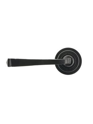 Black Avon Round Lever on Rose Set - 45624 | From the Anvil