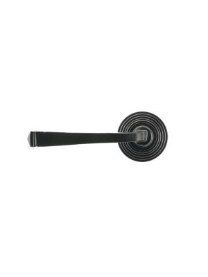 Black Avon Round Lever on Rose Set (Beehive) - 45625 | From the Anvil