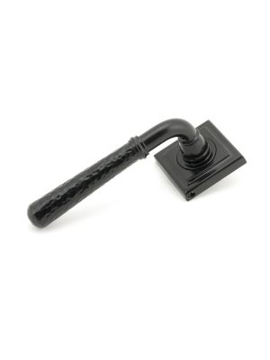 Black Hammered Newbury Lever on Rose Set (Square) - 45650 | From the Anvil