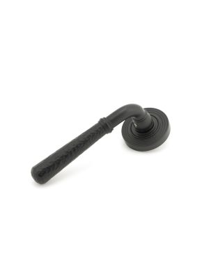 Matt Black Hammered Newbury Lever on Rose Set - 45653 | From the Anvil