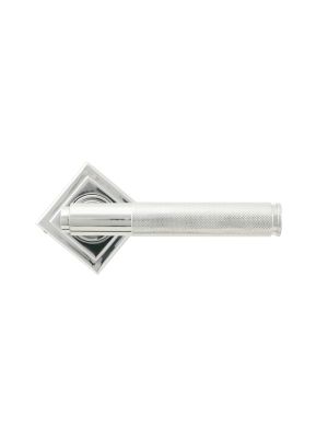 Polished Chrome Brompton Lever on Rose Set (Square) - 45666 | From the Anvil