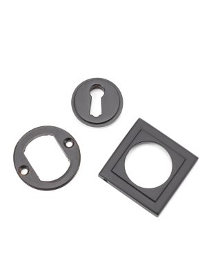 Aged Bronze Round Escutcheon (Square) - 46116 | From the Anvil-7