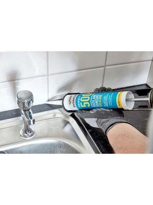 Sikaseal Premium+ 500 Bath & Sanitary Silicone - White (295ml)