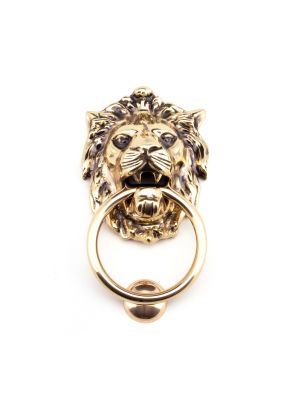 Polished Bronze Lion Head Door Knocker - 91999 | From the Anvil