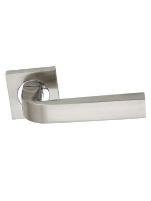 Adriane Door Lever Handle (Set)  - Satin Nickel/Polish Chrome