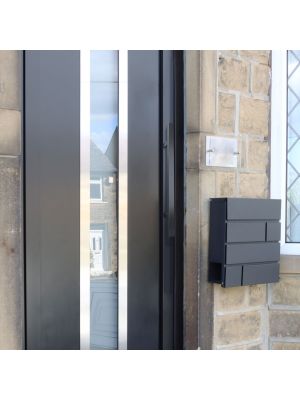 Grade 316 Black Rectangular Inline Pull Handle - Back to Back Fixing