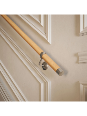 Rothley Red Oak & Brushed Silver 3.3m Handrail Kit | D8959