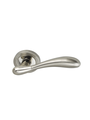 Mimi Rose Handle (Set) - Satin Nickel / Polished Nickel