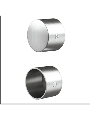 Rothley Brushed Silver - Deep End Cap Pair 40mm 