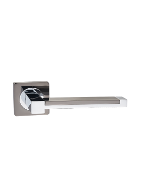 Elaina Door Lever Handle (Set) - Black Nickel/Polished Chrome