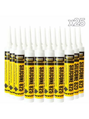 Box of Sikasil 825 Everbuild Tecnic LM Silicone Sealant (380ml)