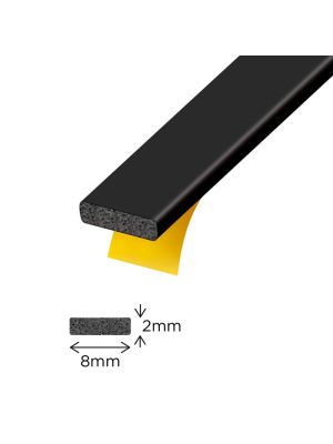 Exiglaze 30 - Black Fire Rated Self-Adhesive Dry Glaze  - (2mm x 8mm)
