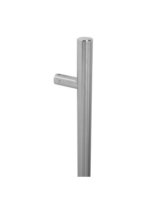 BLU HAB2 316 Marine Grade Inline Round 'T' Bar Pull Handle Back to Back Fix - Satin Stainless Steel (600mm)