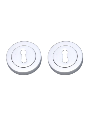 Matching Round Key Hole Escutcheon (Pairs) - Polished Chrome