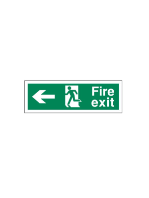 Fire Exit Arrow Left  150 x 450mm - Self Adhesive Vinyl