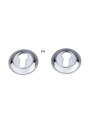 Matching Round Raised Euro Escutcheon (Pairs) - Polished Chrome