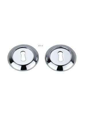 Matching Round Raised Key Hole Escutcheon (Pairs) - Polished Chrome