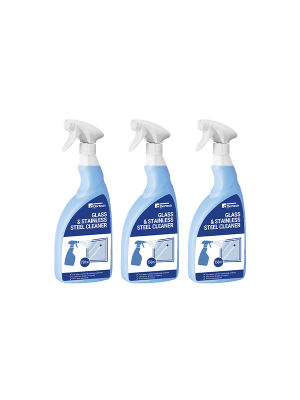 Dortech Direct Glass & Stainless Steel Cleaner Pack of 3