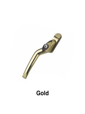 Mila Pro-Linea Cranked Espag Locking Window Handle - Gold (Right Hand)