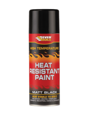 Everbuild Heat Resistant Paint Aerosol - Matt Black (400ml)