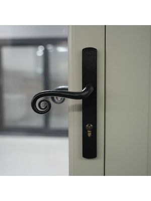 DuraTique Curly Tail Black Antique Door Handle (Dual Sprung)