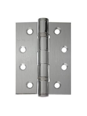 Ball Bearing Butt Hinge - Satin Chrome Plated - 100mm x 75mm x 3mm