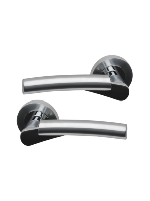 UAP Intelligent Hardware Ruby Lever on Round Rose-Polished & Satin Chrome 