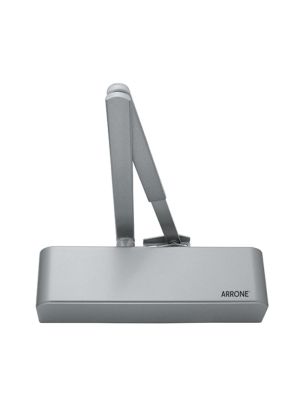 HOPPE Arrone Overhead Spring Door Closer & Matching Arm Power Size 2 to 4 - Silver