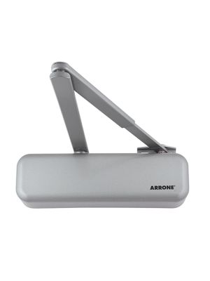 HOPPE Arrone Overhead Door Closer & Matching Arm Power Size 2 to 4 - Silver
