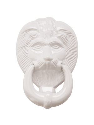 Large Lion's Head Door Knocker - White