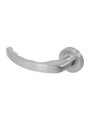 BLU KM035 316 Marine Grade Ergonomic Lever Door Handle on Round Rose - SSS (55  x 10.5mm)