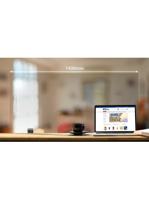 Desktop Protective Toughened Glass Screen - Rectangular Dubbed (1400mm)