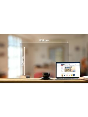Desktop Protective Toughened Glass Screen - Rectangular Dubbed (800mm) 